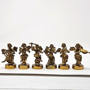 6 Vintage Brass Angel Musicians